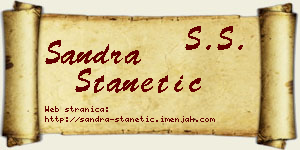 Sandra Stanetić vizit kartica